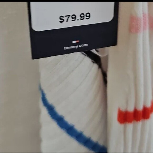 Tommy Hilfiger open front cardigan sweater, striped, cotton/viscose S - Picture 3 of 11